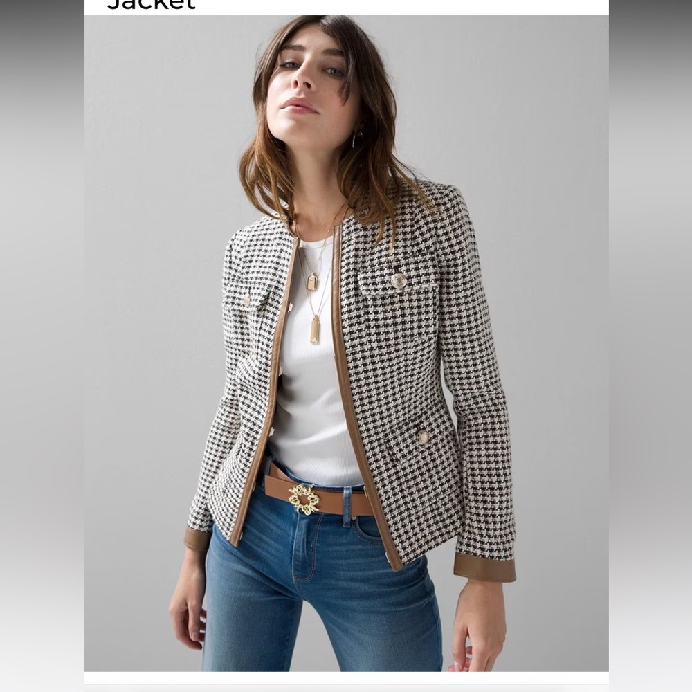 White House Black Market Houndstooth blazer size 8